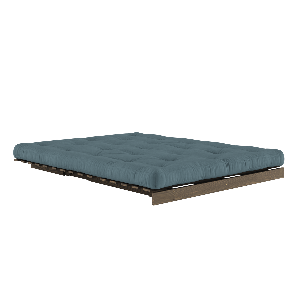 ROOTS CAROB BROWN 160 X 200 W. ROOTS MATTRESS PETROL BLUE