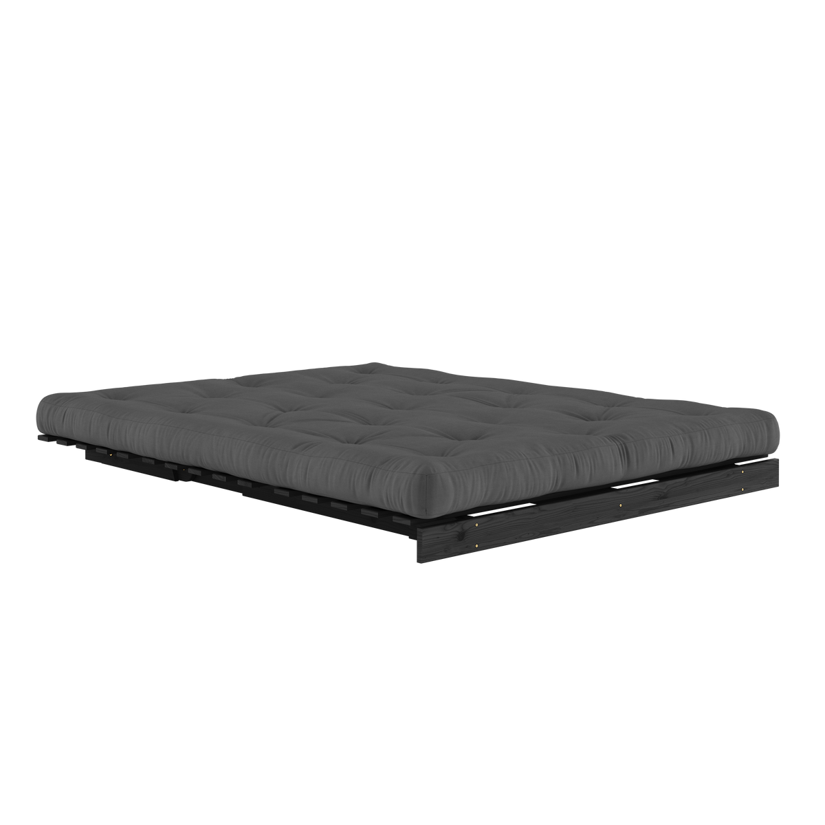ROOTS BLACK NIGHT LACQUERED 160 X 200 W. ROOTS MATTRESS DARK GREY