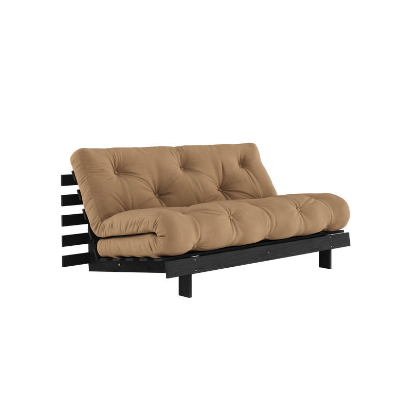 ROOTS BLACK NIGHT LACQUERED 160 X 200 W. ROOTS MATTRESS MOCCA