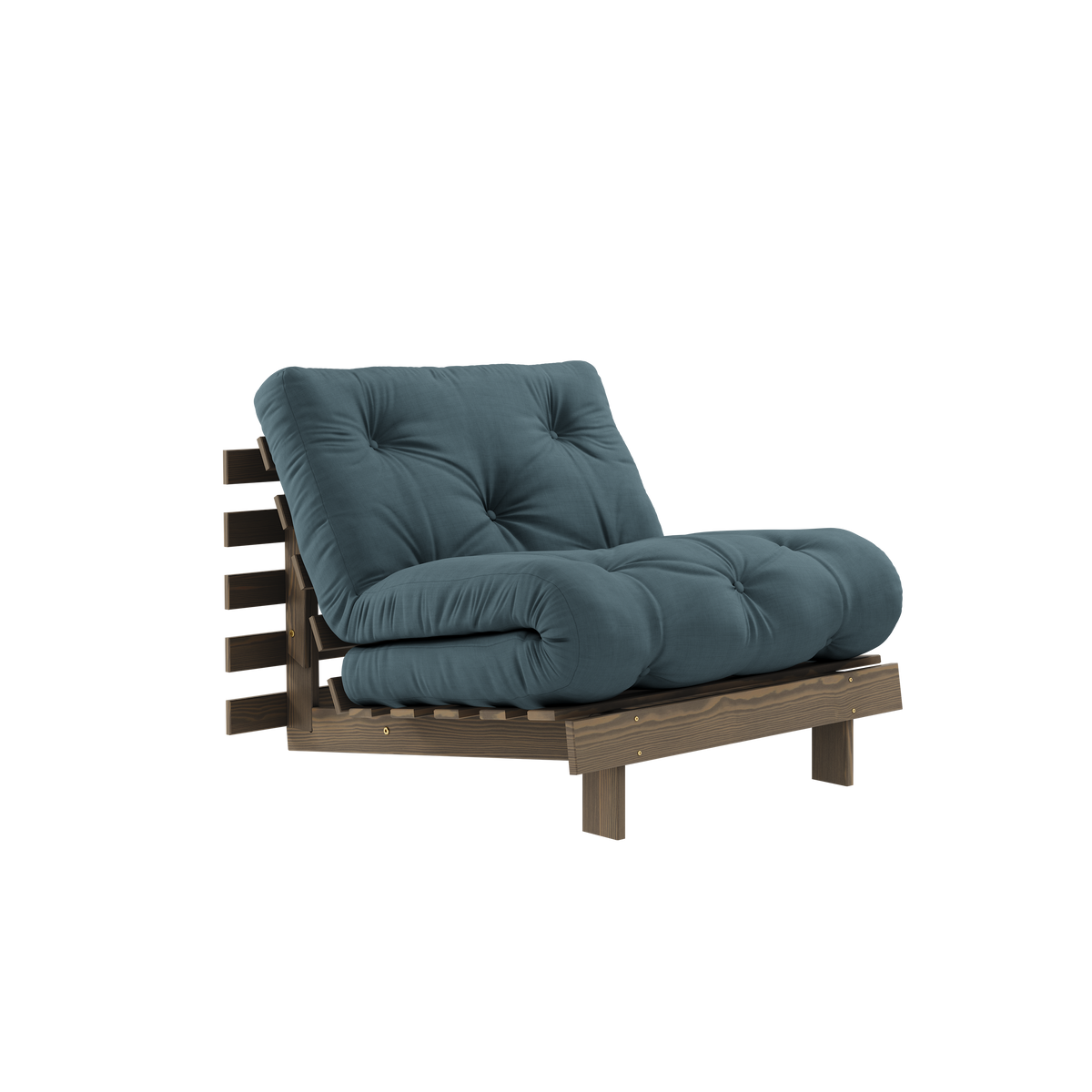 ROOTS CAROB BROWN 90 X 200 W. ROOTS MATTRESS PETROL BLUE