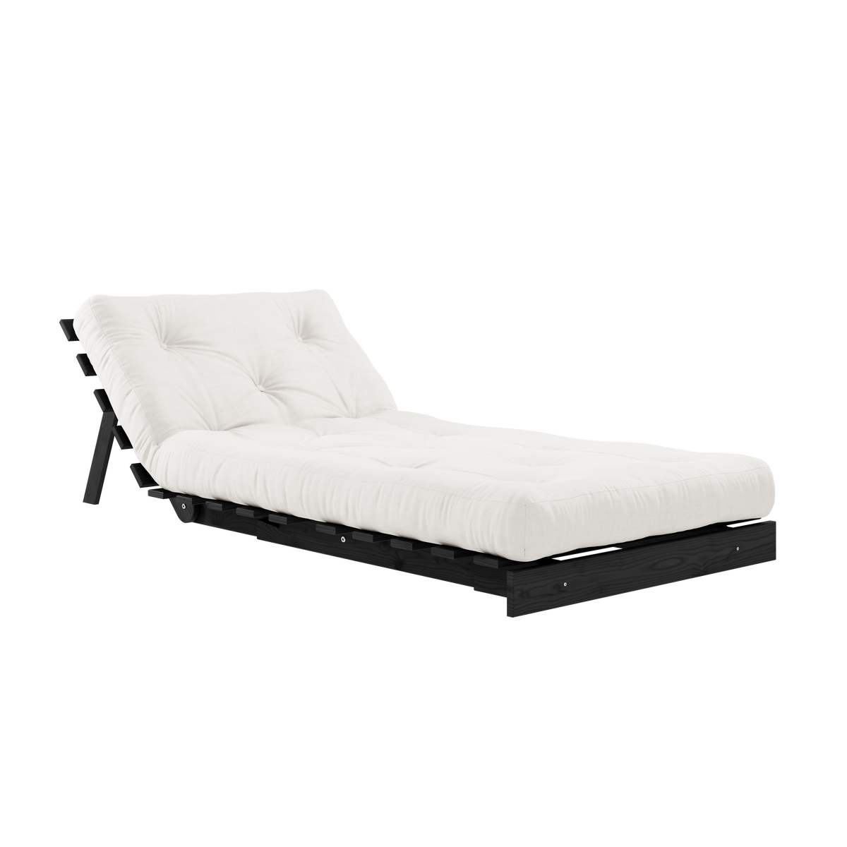 ROOTS BLACK NIGHT LACQUERED 90 X 200 W. ROOTS MATTRESS NATURAL
