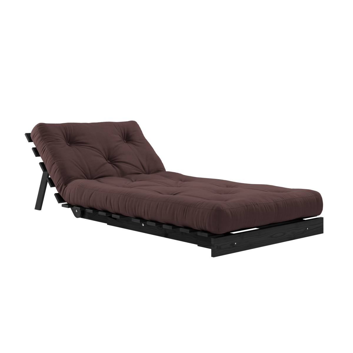 ROOTS BLACK NIGHT LACQUERED 90 X 200 W. ROOTS MATTRESS BROWN