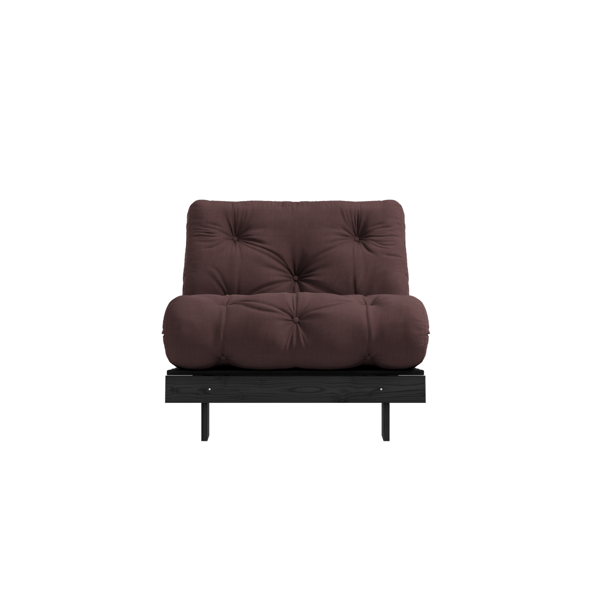 ROOTS BLACK NIGHT LACQUERED 90 X 200 W. ROOTS MATTRESS BROWN
