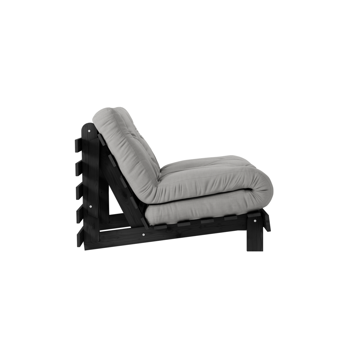 ROOTS BLACK NIGHT LACQUERED 90 X 200 W. ROOTS MATTRESS GREY