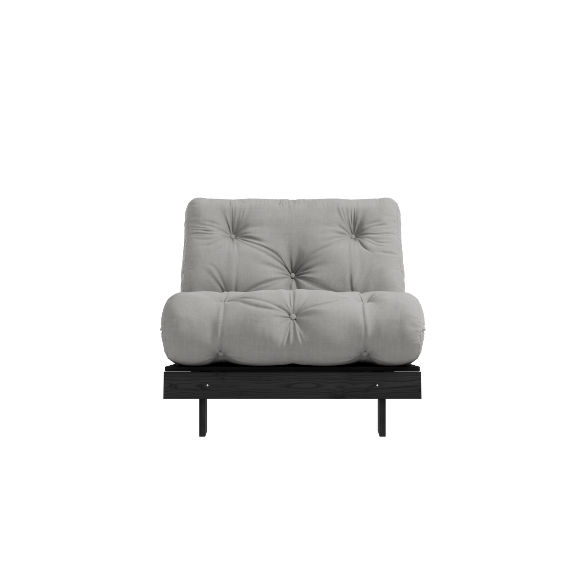 ROOTS BLACK NIGHT LACQUERED 90 X 200 W. ROOTS MATTRESS GREY