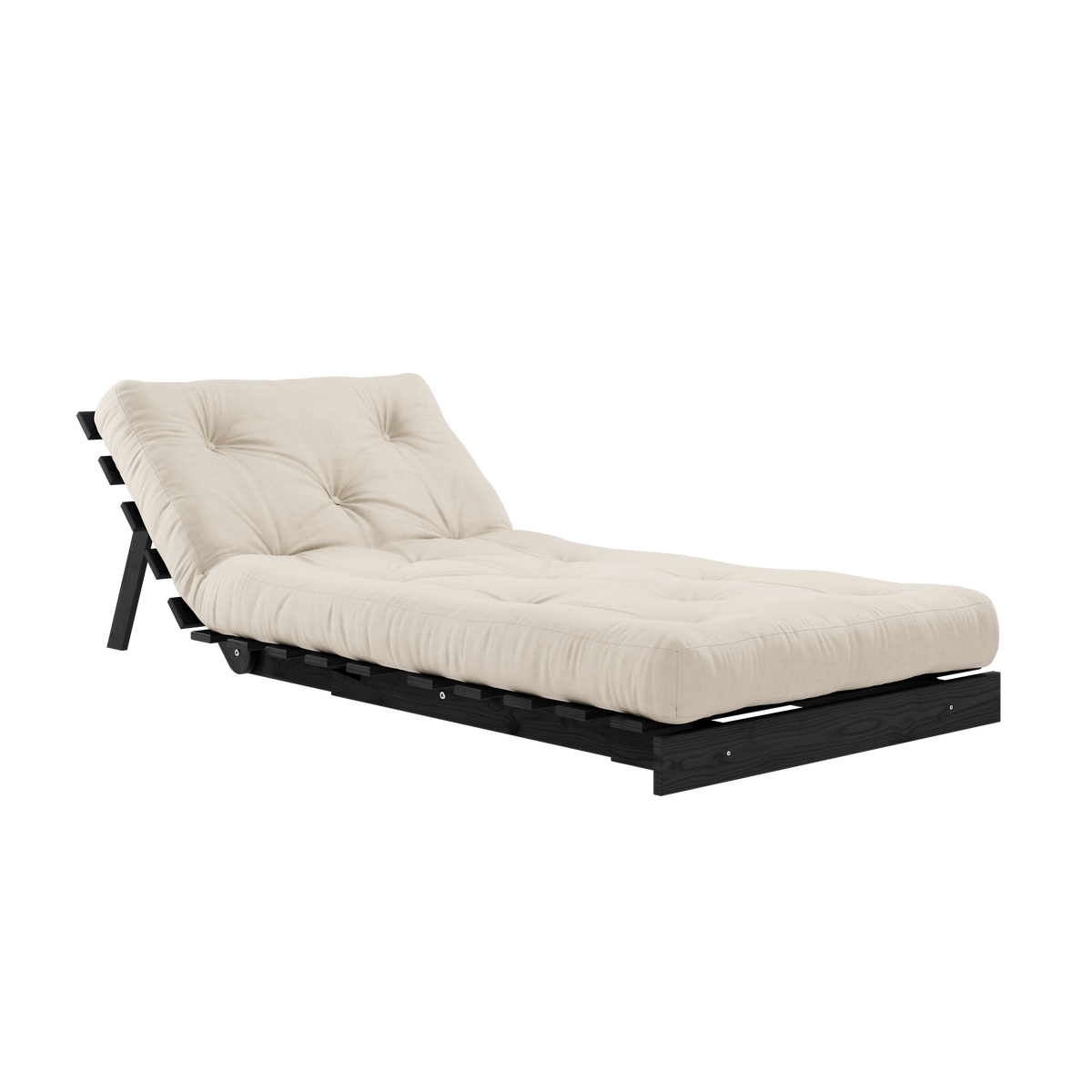 ROOTS BLACK NIGHT LACQUERED 90 X 200 W. ROOTS MATTRESS BEIGE