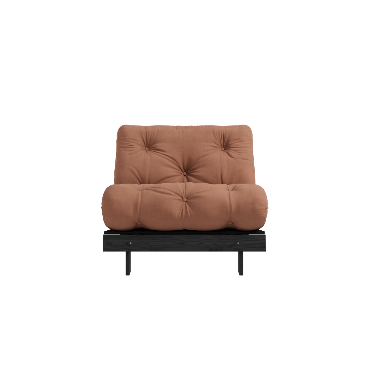 ROOTS BLACK NIGHT LACQUERED 90 X 200 W. ROOTS MATTRESS CLAY BROWN