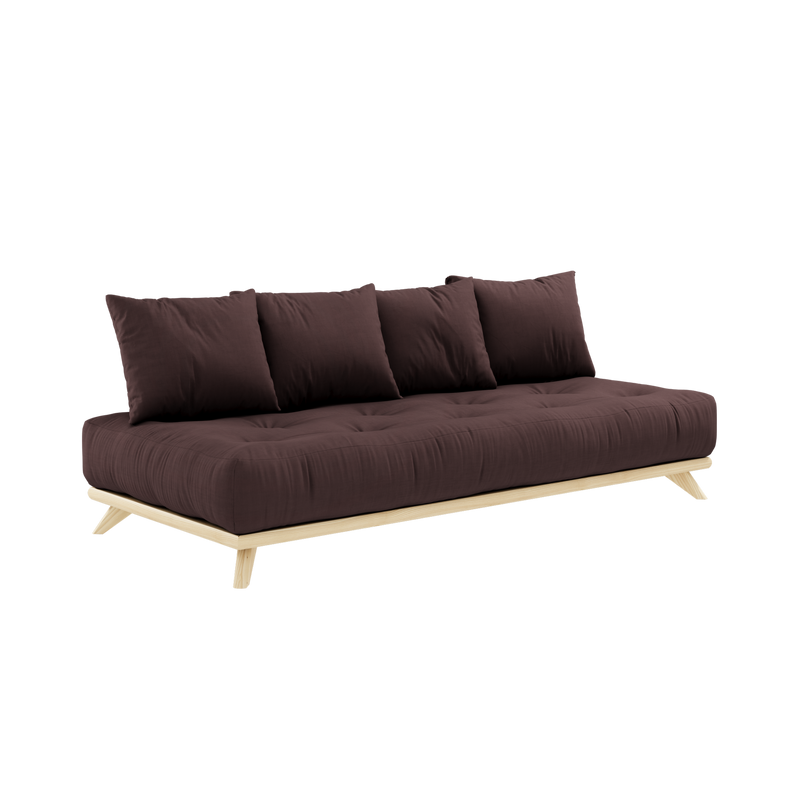 SENZA DAYBED CLEAR LACQUERED W. SENZA DAYBED MATTRESS SET BROWN