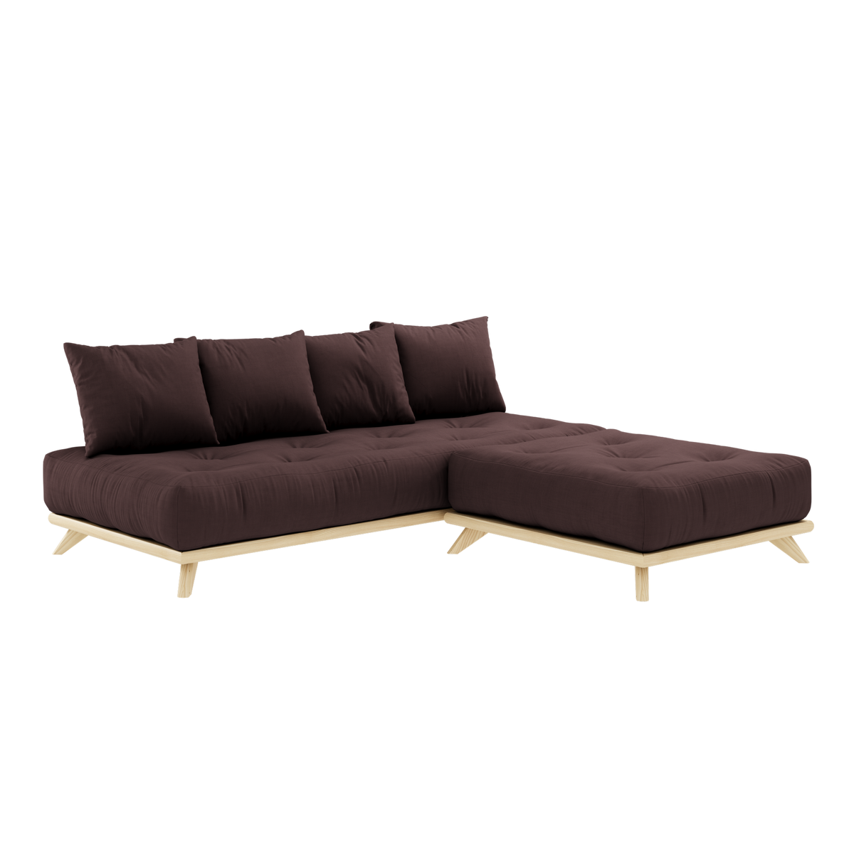 SENZA DAYBED CLEAR LACQUERED W. SENZA DAYBED MATTRESS SET BROWN