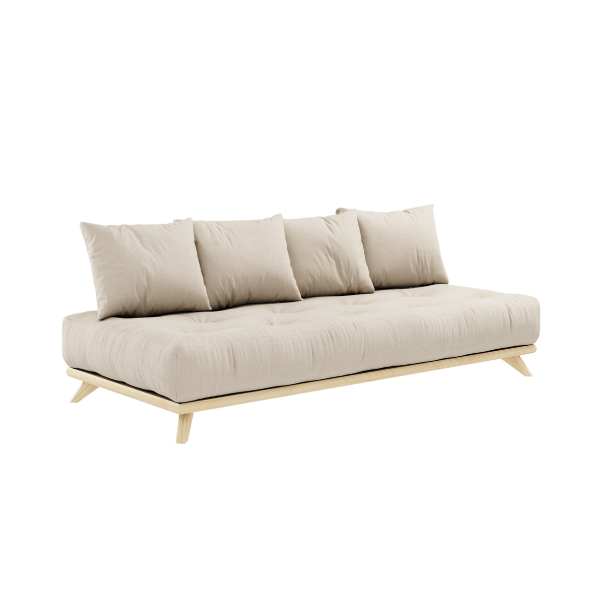 SENZA DAYBED CLEAR LACQUERED W. SENZA DAYBED MATTRESS SET BEIGE