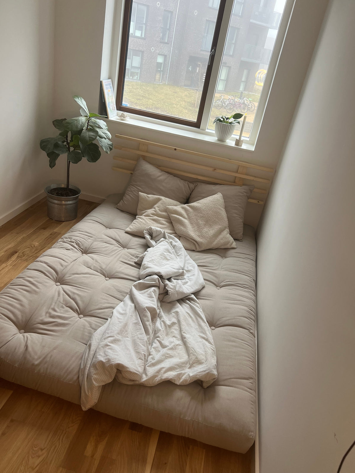 SHIN SANO CLEAR LACQUERED W. SHIN SANO MATTRESS SET MOCCA